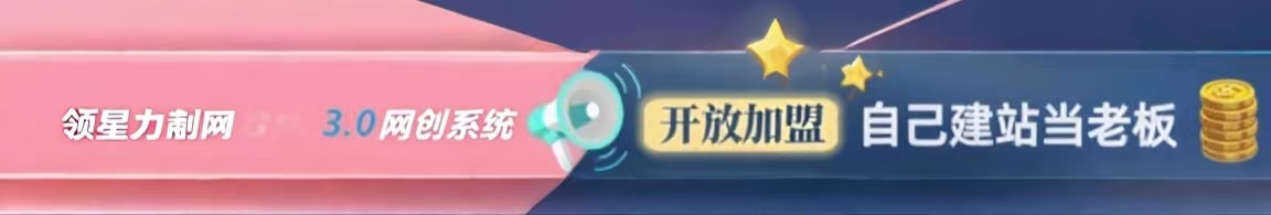 加盟领星力云网创，搭建同款项目资源站，实现月入5万+-领星力网创副业站